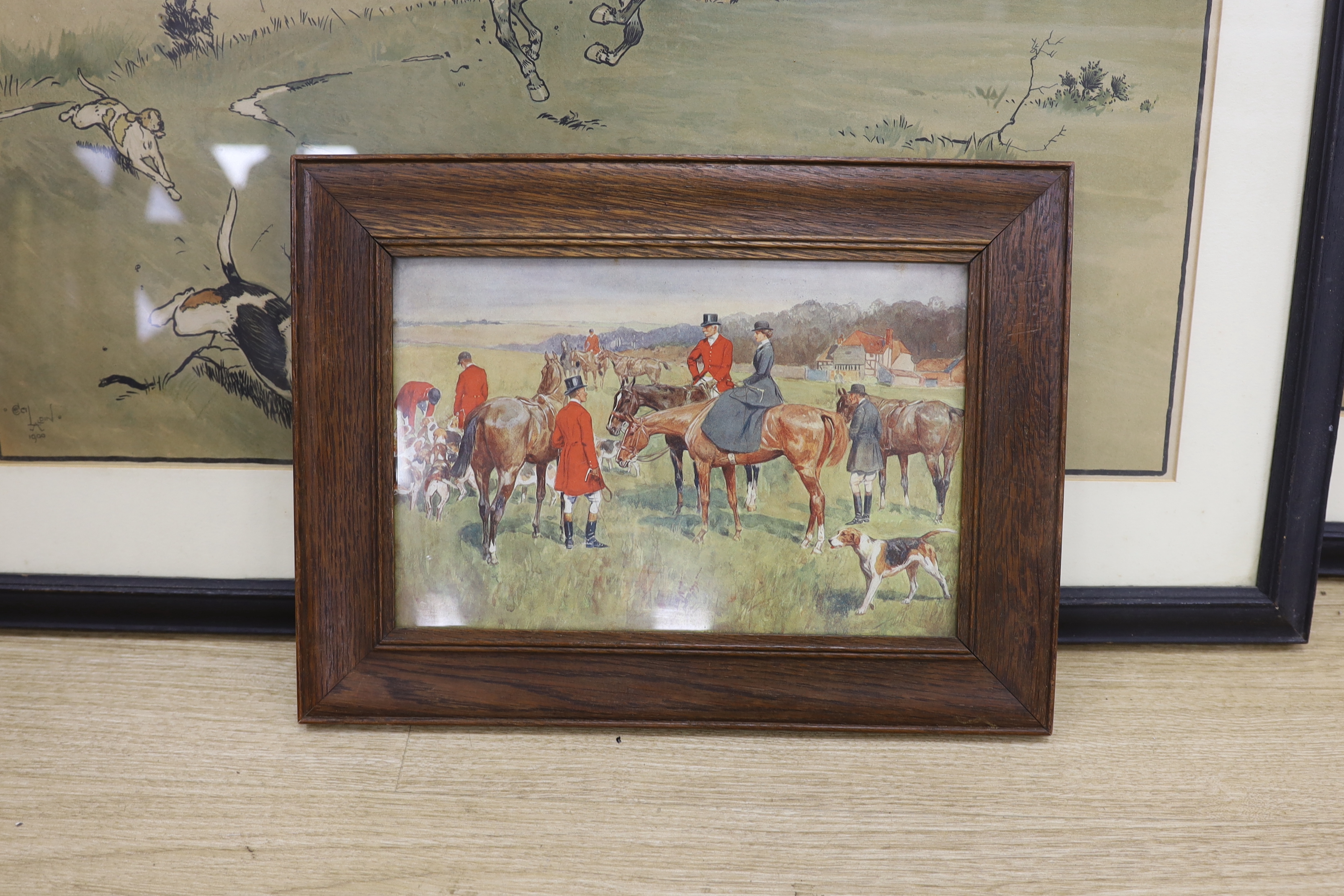 After Cecil Aldin (1870-1935) and Victor Venner (1869-1913), group of seven various colour prints including hunting scenes, largest 62cm x 39cm